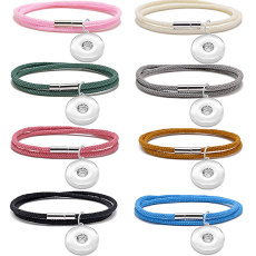 milan rope bracelet couple buckle double layer fit18&20MM  snaps jewelry