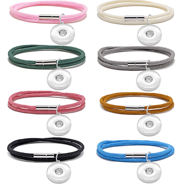 milan rope bracelet couple buckle double layer fit18&20MM  snaps jewelry