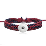 cotton and linen bracelet hand woven bracelet fit18&20MM  snaps jewelry