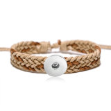 cotton and linen bracelet hand woven bracelet fit18&20MM  snaps jewelry
