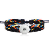 cotton and linen bracelet hand woven bracelet fit18&20MM  snaps jewelry