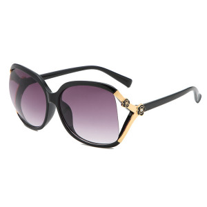 Large Frame Sunglasses Retro Camellia Glasses Fashion Rose Sunglasses