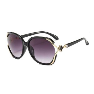 Ladies Fashion Metal Clover Sunglasses Elegant Frame Trendy Driving Glasses Sunglasses