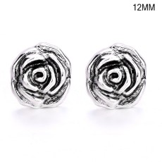 rose flower 12MM  design  Metal snap buttons