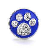paw 20MM  design Rhinestone  Metal snap buttons