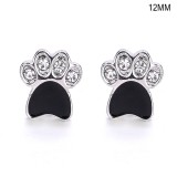 paw 12MM  design Rhinestone  Metal snap buttons