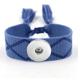 Ribbon Bracelet DIY Embroidered Tassel Wristband fit18&20MM  snaps jewelry