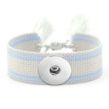 Ribbon Bracelet DIY Embroidered Tassel Wristband fit18&20MM  snaps jewelry