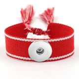 Ribbon Bracelet DIY Embroidered Tassel Wristband fit18&20MM  snaps jewelry
