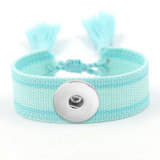 Ribbon Bracelet DIY Embroidered Tassel Wristband fit18&20MM  snaps jewelry