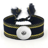 Ribbon Bracelet DIY Embroidered Tassel Wristband fit18&20MM  snaps jewelry