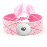 Ribbon Bracelet DIY Embroidered Tassel Wristband fit18&20MM  snaps jewelry