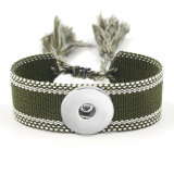 Ribbon Bracelet DIY Embroidered Tassel Wristband fit18&20MM  snaps jewelry