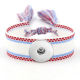 Ribbon Bracelet DIY Embroidered Tassel Wristband fit18&20MM  snaps jewelry