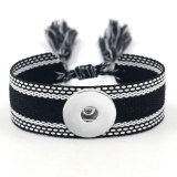 Ribbon Bracelet DIY Embroidered Tassel Wristband fit18&20MM  snaps jewelry
