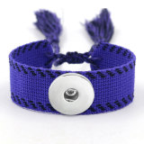Ribbon Bracelet DIY Embroidered Tassel Wristband fit18&20MM  snaps jewelry