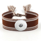 Ribbon Bracelet DIY Embroidered Tassel Wristband fit18&20MM  snaps jewelry