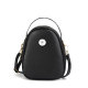 Crossbody bag solid color lychee pattern small round bag large capacity women's shoulder bag fit 18mm snap button jewelry