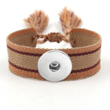 Ribbon Bracelet DIY Embroidered Tassel Wristband fit18&20MM  snaps jewelry
