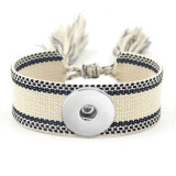 Ribbon Bracelet DIY Embroidered Tassel Wristband fit18&20MM  snaps jewelry