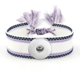 Ribbon Bracelet DIY Embroidered Tassel Wristband fit18&20MM  snaps jewelry