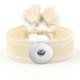 Ribbon Bracelet DIY Embroidered Tassel Wristband fit18&20MM  snaps jewelry