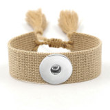 Ribbon Bracelet DIY Embroidered Tassel Wristband fit18&20MM  snaps jewelry