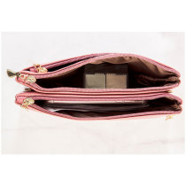Soft Leather Lychee Pattern Small Square Bag Clutch Diagonal Bag fit 18mm snap button jewelry