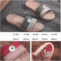 linen slippers non-slip summer home mute fit18&20MM  snaps jewelry