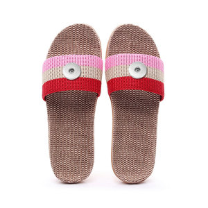 linen slippers non-slip summer home mute fit18&20MM  snaps jewelry