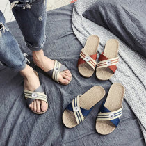 linen slippers non-slip summer home mute fit18&20MM  snaps jewelry