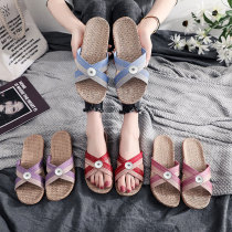 linen slippers non-slip summer home mute fit18&20MM  snaps jewelry