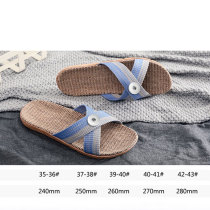 linen slippers non-slip summer home mute fit18&20MM  snaps jewelry