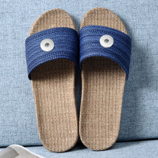 linen slippers non-slip summer home mute fit18&20MM  snaps jewelry