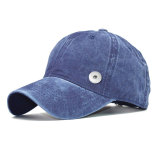 Peaked cap female truck driver washed couple do old baseball cap men's denim light plate curved brim hat fit 18mm snap button jewelry