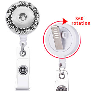 360° rotation Metal Badge Reel ID holder, retractable badge holder Stretchable to 60CM Fit 18/20mm snaps snaps jewelry