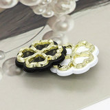 20MM  Vintage Clover Spray Paint silver  snap buttons