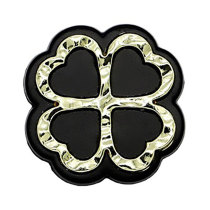 20MM  Vintage Clover Spray Paint silver  snap buttons