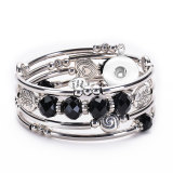 Hand-beaded multi-turn winding bracelet Natural crystal tree of life fit18&20MM  snaps jewelry