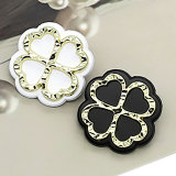 20MM  Vintage Clover Spray Paint silver  snap buttons