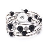 Hand Wound Multilayer Bracelet Volcanic Turquoise Tiger Eye Spiral Memory Bracelet fit18&20MM  snaps jewelry