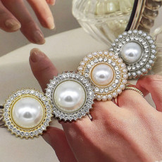 21MM Pearl flower enamel rhinestones  metal  snap buttons