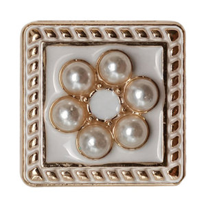 23MM Pearl square dot oil black and white metal  snap buttons