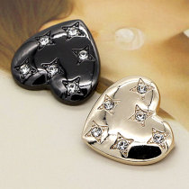 23MM Curved love rhinestones  metal  snap buttons