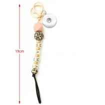 Mother's Day Keychain Letter Bracelet Wood Silicone Bracelet Bag Pendant fit 18mm snap button jewelry