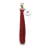 Cotton Rope Woven Bracelet Keychain fit 18mm snap button jewelry