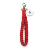 Cotton Rope Woven Bracelet Keychain fit 18mm snap button jewelry