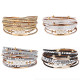 Freshwater Pearl Double Circle Multilayer Leather Bracelet