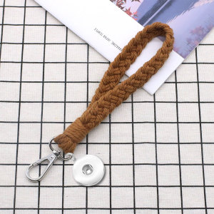 Cotton Rope Woven Bracelet Keychain fit 18mm snap button jewelry