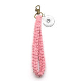 Cotton Rope Woven Bracelet Keychain fit 18mm snap button jewelry